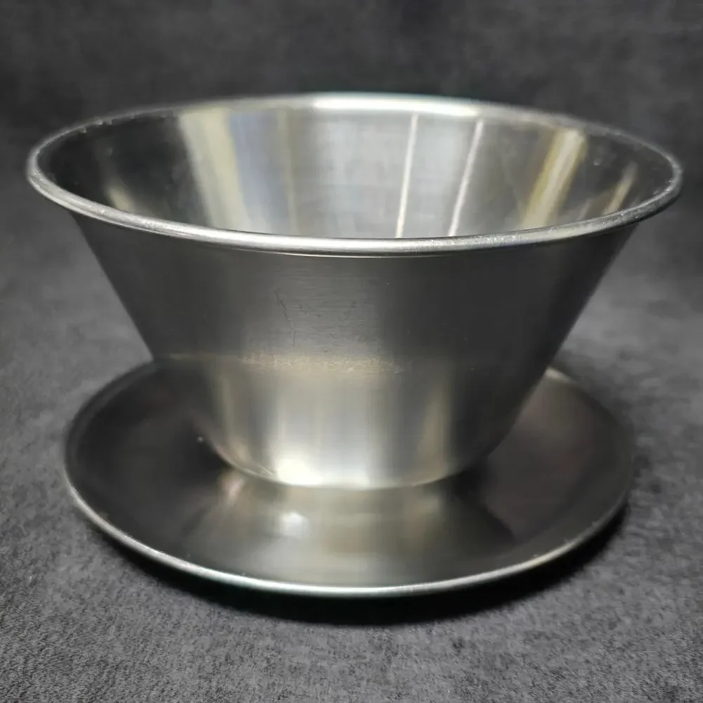 Leonard Stainless Steel 18/8 Gravy Sauce Boat Bowl w/ Attached Underplate Korea